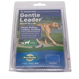 NEW PetSafe Gentle Leader Headcollar Large Royal Blue Includes Training DVD